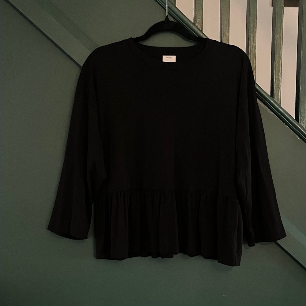 Wilfred Black Peplum Top